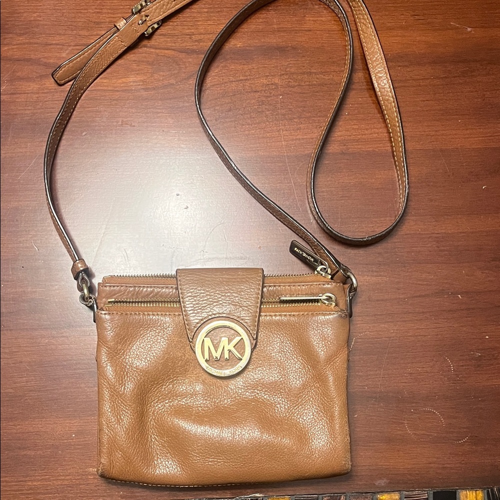 Michael Kors Tan Leather Crossbody Bag